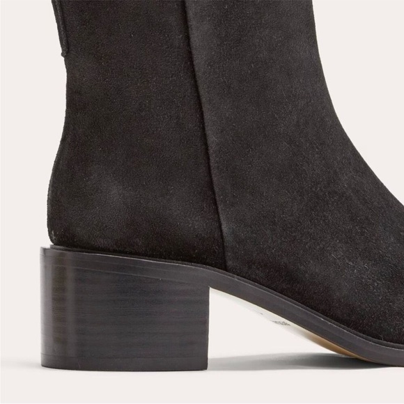 Everlane The City Boot in Black Suede Square Toe Size 7.5 New - Picture 3 of 15